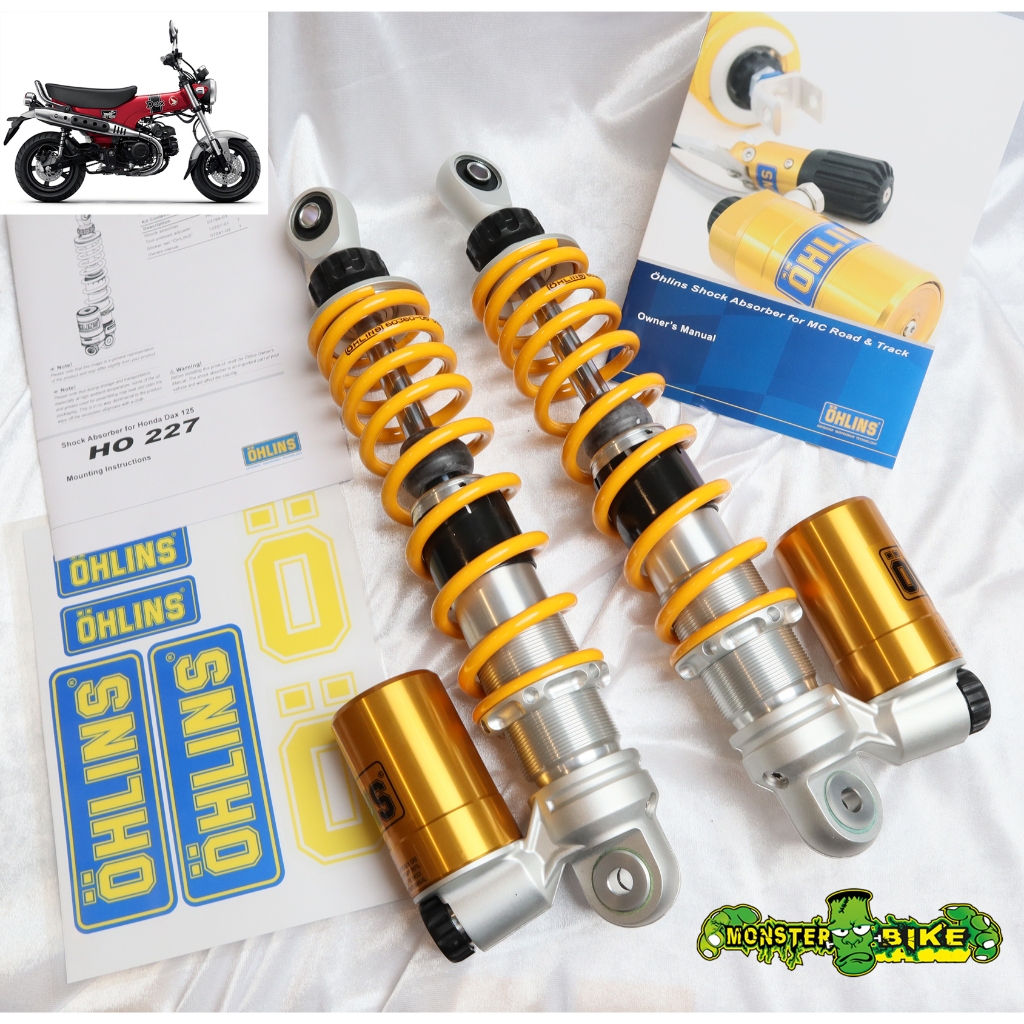 OHLINS DAX125 โช็คหลังโอลินตรงรุ่น HO-227 แด็กซ์125 st125 ของแท้รับประกัน2ปี กระปุกล่าง