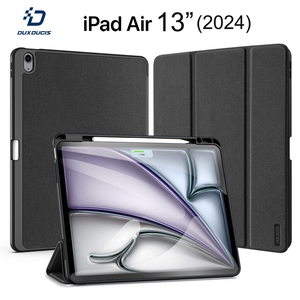ส่ง Dux Ducis แท้ % เคสไอแพด iPad Air 13 (2024) M2 เคสฝาพับ เคสกันกระแทก ชาร์จปากกาได้ Trifold Flip case iPad Air13
