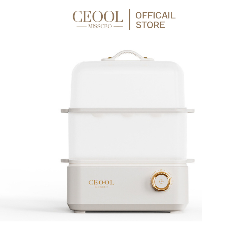 CEOOL เครื่องนึ่งไฟฟ้าอเนกประสงค์ 2 ชั้น ความจุ 3 ลิตร ไข่นึ่ง , ขนม , ปลานึ่ง DXZG01