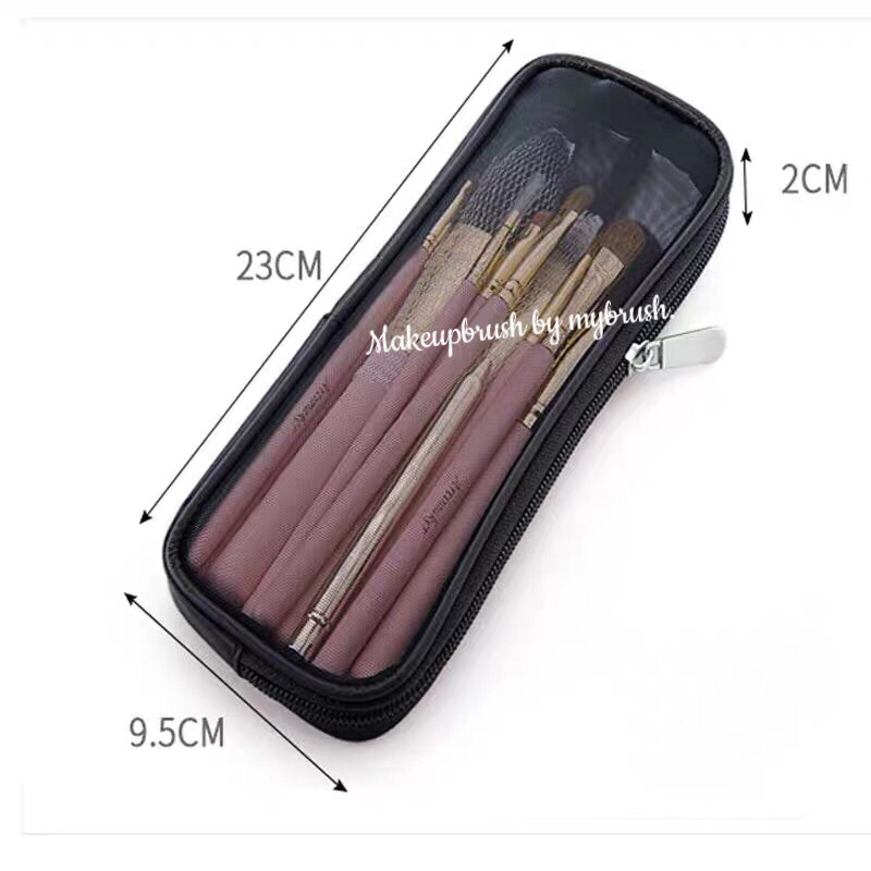 ร้านไทยแท้ Makeupbrush กระเป๋าตาข่าย ใส่แปรงแต่งหน้า กระเป๋าซิป เครื่องสำอาง ช่างแต่งหน้า จัดระเบียบ ระบายอากาศ