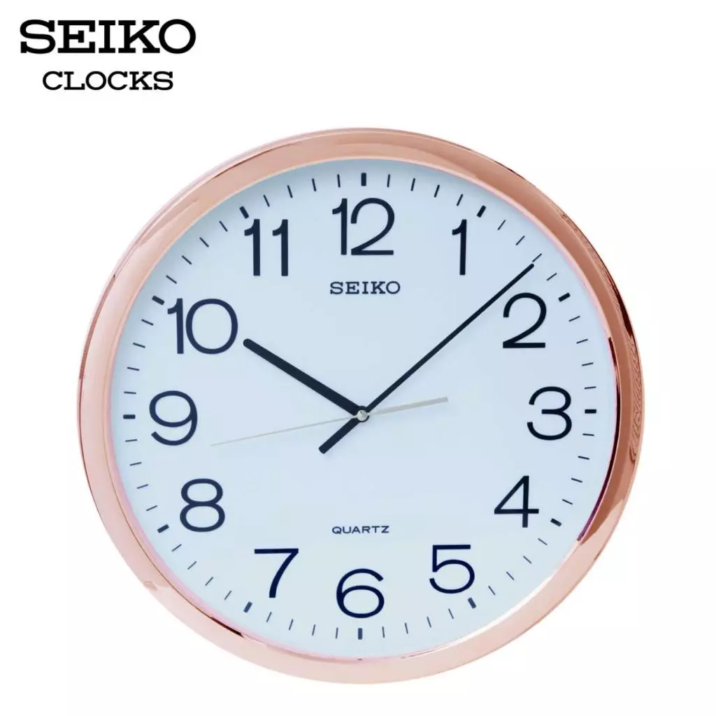 SEIKO CLOCKS นาฬิกาแขวน รุ่น PQA041F ขนาด 15.7 นิ้ว เดินเรียบ สีโรสโกลด์