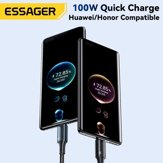Essager สายเคเบิล USB to Type C ของ7A ชาร์จเร็ว ถ่ายโอนข้อมูลหลายโปรโตคอล USB2.0 480Mbps 100W สายเคเบิล Type C