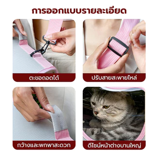 กระเป๋าสัตว์เลี้ยง กระเป๋าเป้สะพายหลังสุนัขและแมว กระเป๋าสัตว์เลี้ยงเปิดด้านข้างความจุขนาดใหญ่ ระบายอากาศและพับเก็บได้