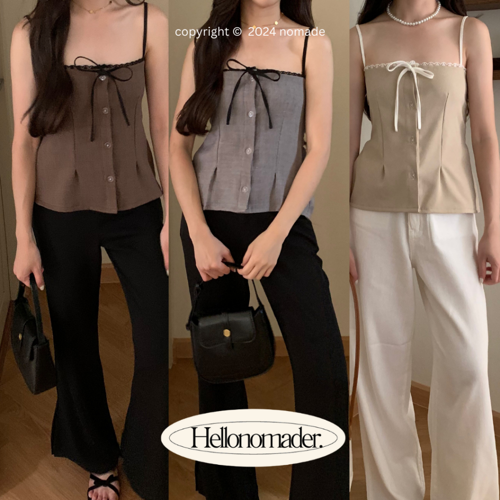 NOMADE.& พร้อมส่ง Bishop Camisole  {เสื้อสายเดี่ยวกระดุมหน้า}