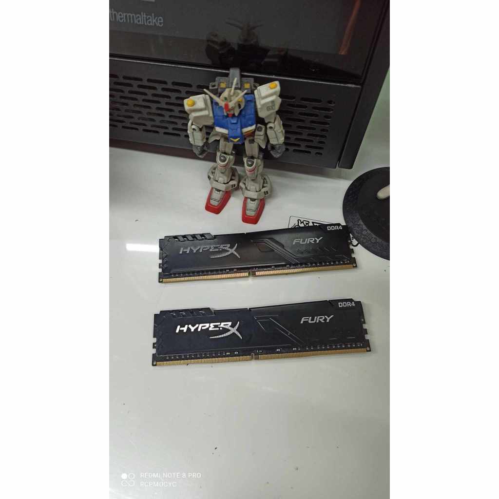 16GB (8GBx2) DDR4 3200MHz RAM (หน่วยความจำ) KINGSTON HyperX FURY (BLACK) มือสอง ไม่มีกล่อง