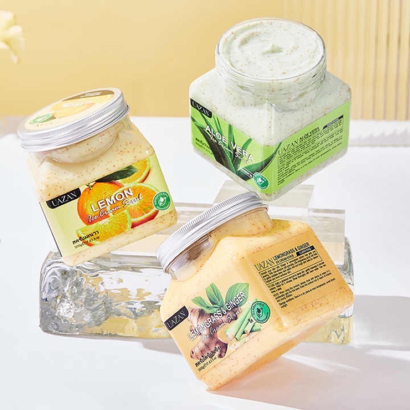 ส่งไวมาก Sizeใหญ่คุ้ม! UAZAN Ice Cream Scrub 500g. สครับผิวกาย เนื้อเนียนไม่บาดผิว บำรุงผิวในตัว