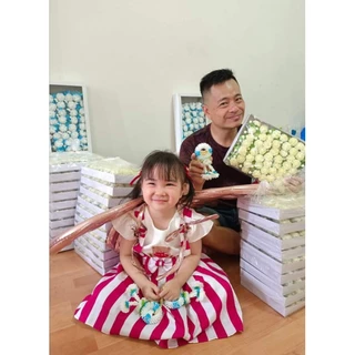 เข็มกลัด ดอกมะลิ วันแม่ ดอกคู่ (แพค 100 ดอก)👨‍👩‍👧💙 รุ่นดอกคู่ตูมกับบาน