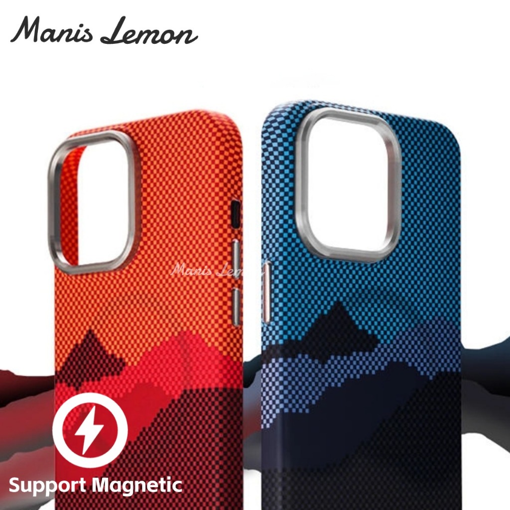 Manis Lemon เนื้อสัมผัสเส้นใย Magnetic Case for iPhone 15 14 13 12 Pro Max Plus แรงดึงดูดของแม่เหล็ก