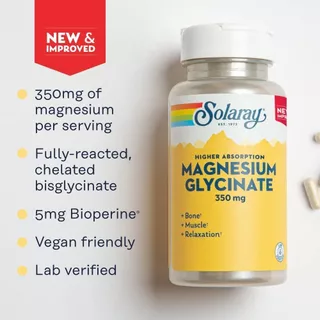 Solaray, Absorbable Magnesium Glycinate, 350 mg, VegCap 240 Capsules (No.867)