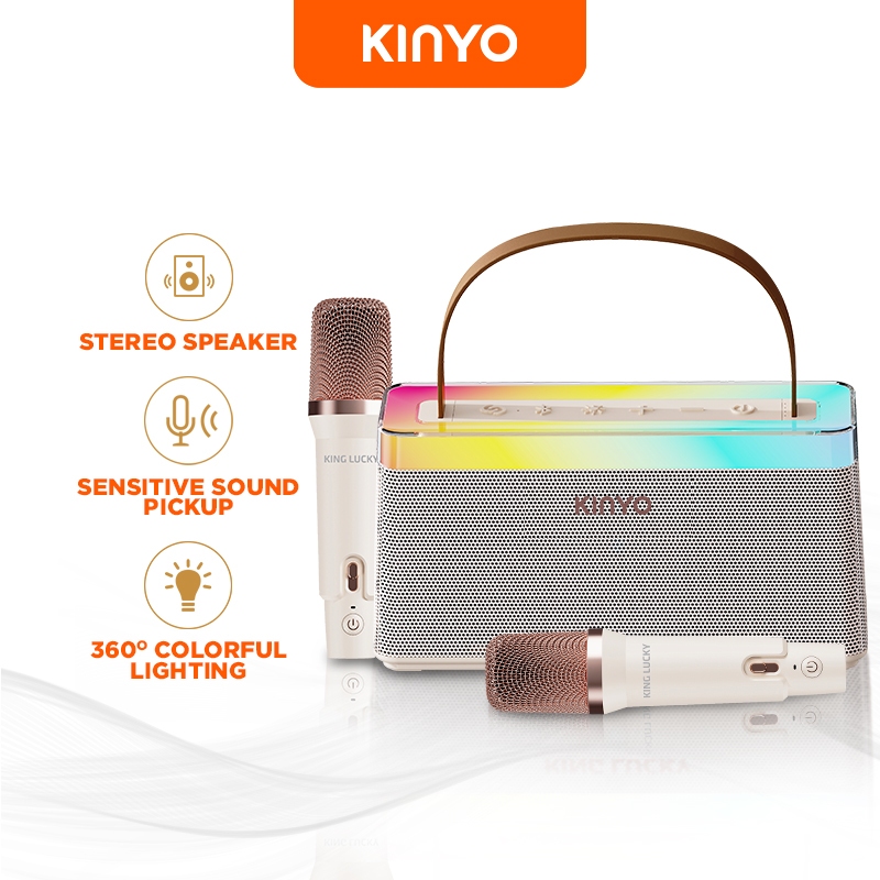 KINYO C10 มินิคาราโอเกะลำโพงบลูทูธ กับไมโครโฟนคู่