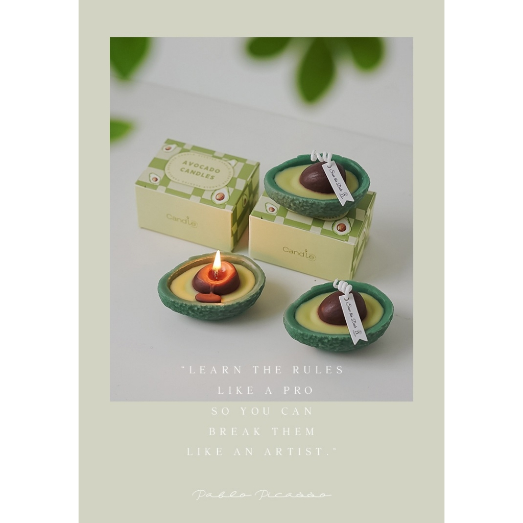 Gift🎁เทียนหอม เทียน อโรม่า นำ้หอม กลิ่น เทียนไข Avocado scented candle fragrance aroma Sage and sea 