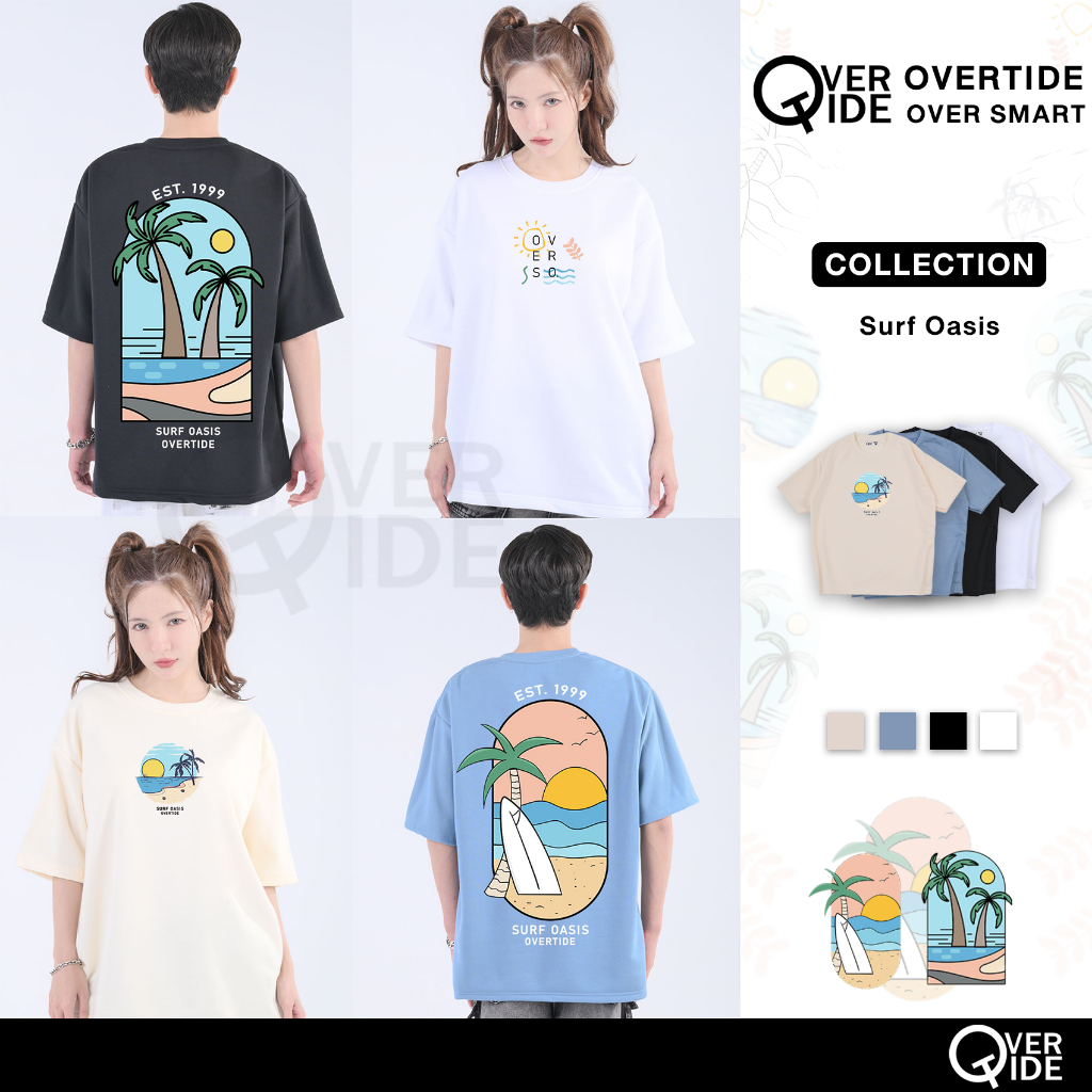 FhunDesign เสื้อยืดโอเวอร์ไซร์ คอลเลกชั่น Surf Oasis (ลิขสิทธิ์แท้100%)