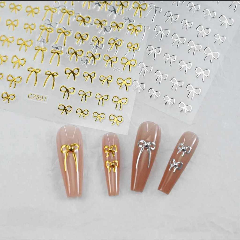 สติ๊กเกอร์ติดเล็บ สติ๊กเกอร์รูปโบว์ ใช้แต่งเล็บ มีแบบเยอะ!! - รูปที่ 3