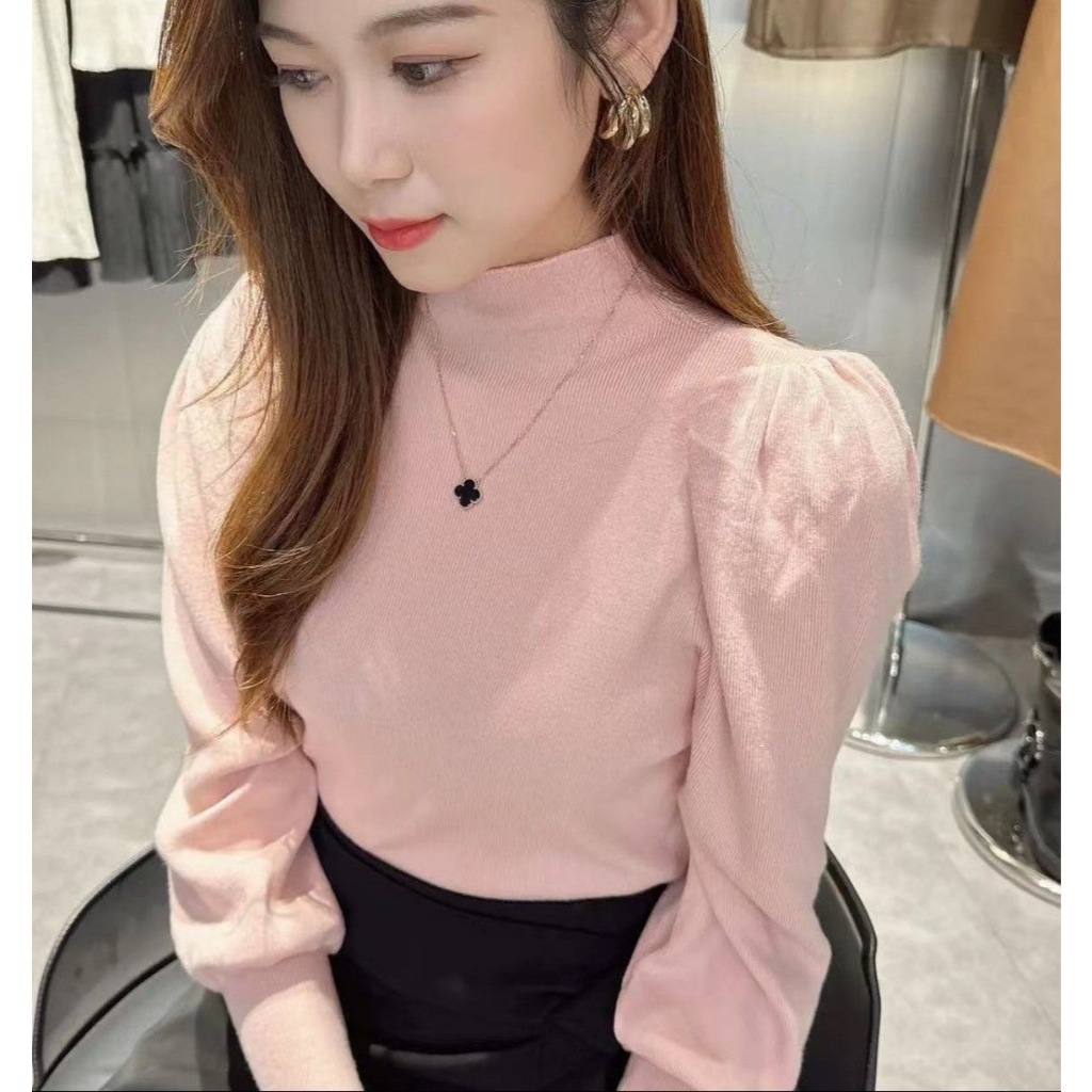 zsjt.fashion เสื้อไหมพรมแขนยาว คอเต่า สีพื้น ผ้านิ่ม มี8สี 10-11# สำหรับผู้หญิง - รูปที่ 5