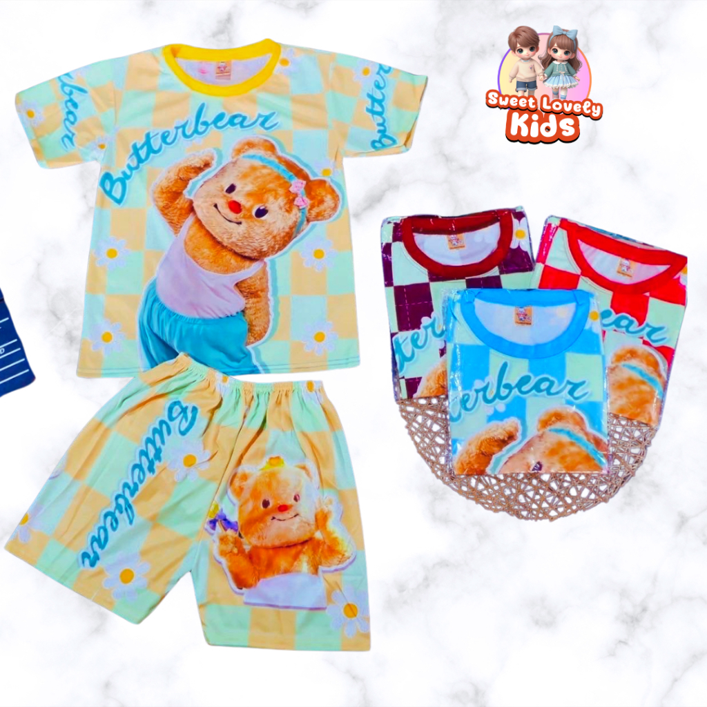 พร้อมส่ง ชุดหมีเนย Butterbear ชุดลาบูบู้ Labubu ชุดเด็กผู้ชาย ชุดเด็กผู้หญิง เสื้อผ้าเด็ก เซ็ตเสื้อกางเกง