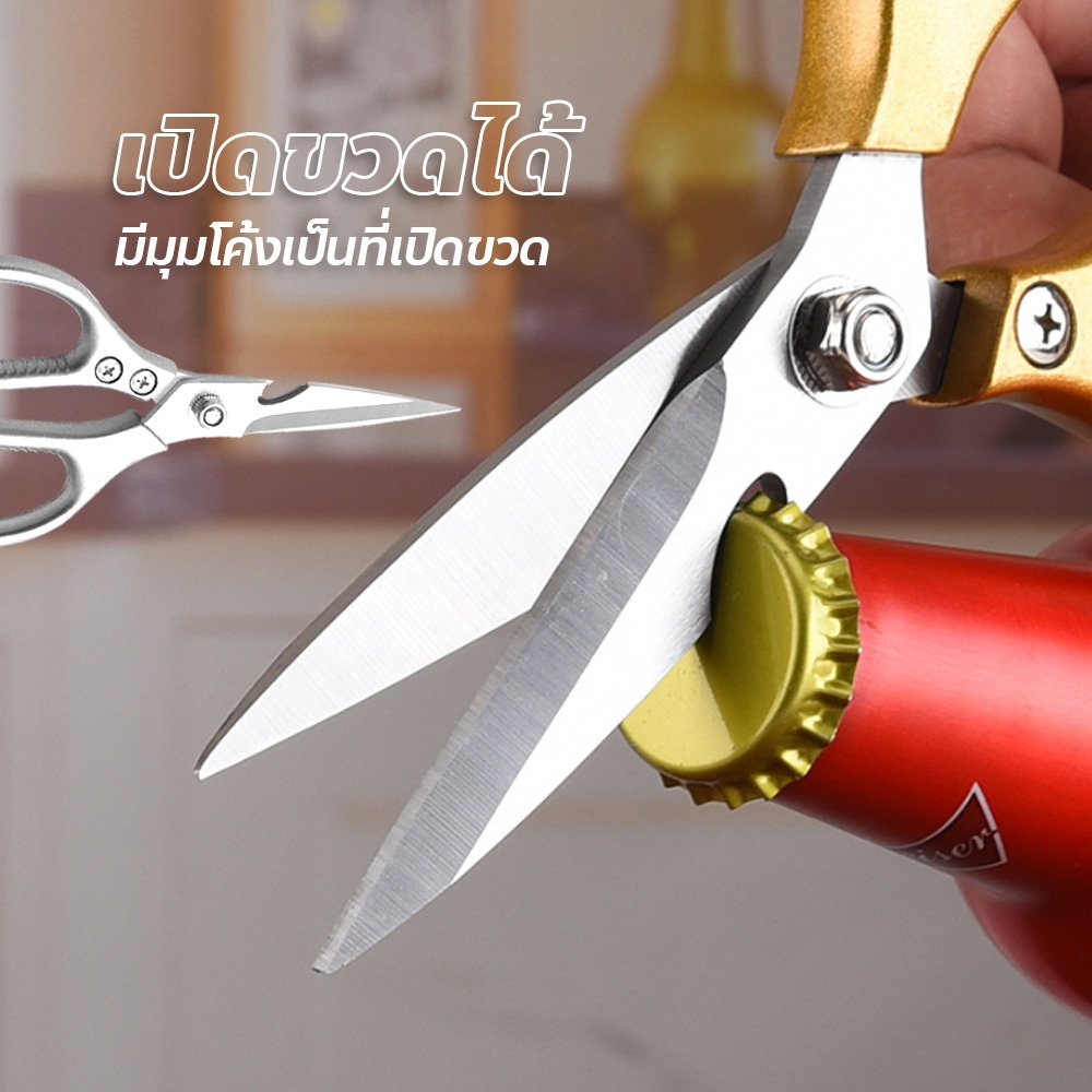 FYP กรรไกรสแตนเลส SK5 อเนกประสงค์ มี 5แบบ เหมาะกับตัด ผัก เนื้อสัตว์ สำหรับงานในครัว - รูปที่ 5