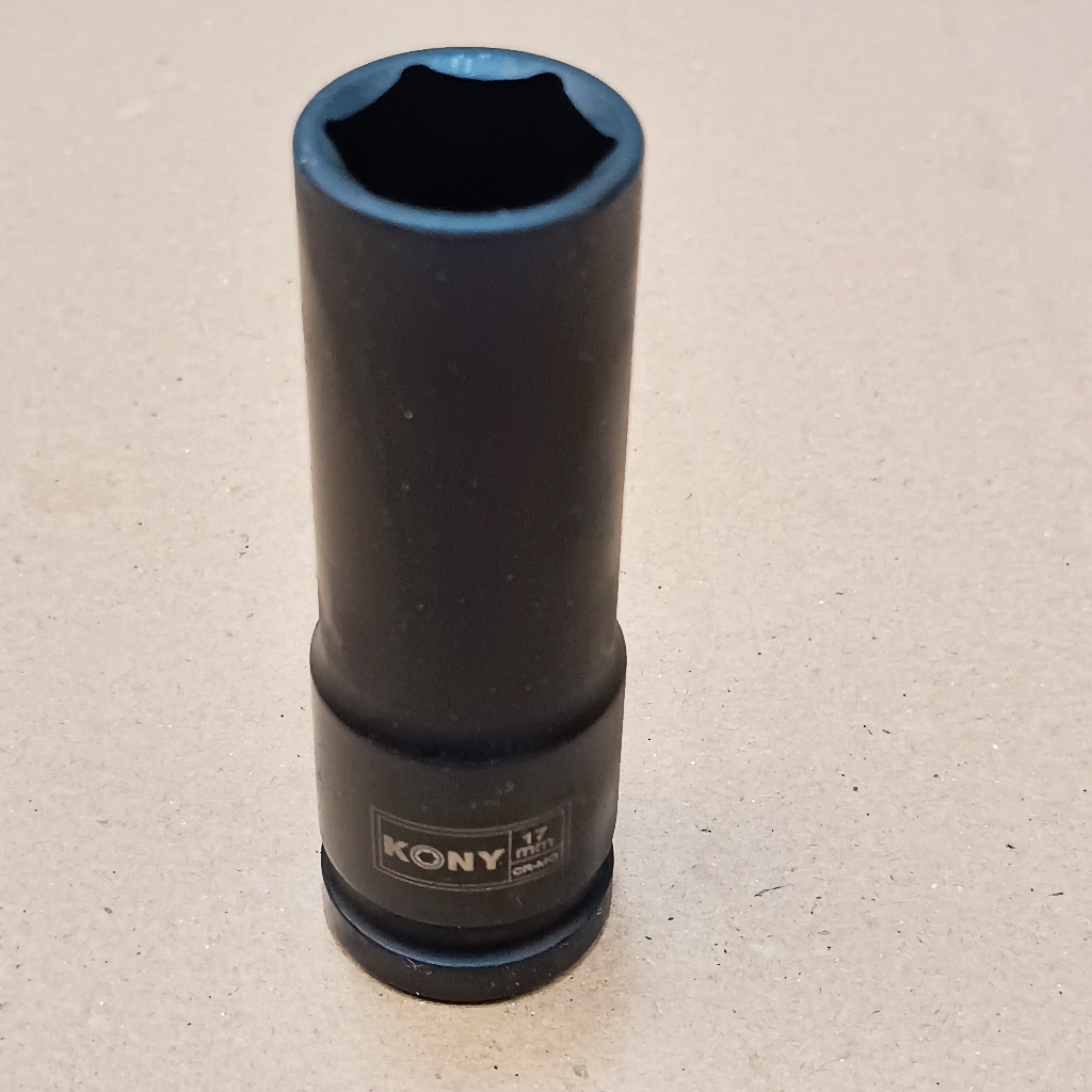 KONY ลูกบล็อกยาว บล็อกลม 1/2"(4หุน) 6 เหลี่ยม เบอร์ 17 มม. (IMPACT SOCKET)