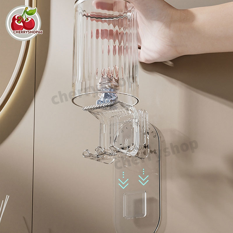 ชั้นวางแปรงสีฟันไฟฟ้า ที่วางแปรงสีฟัน ติดผนัง ใส่แก้ว ลายการ์ตูนกระต่ายน่ารัก ไม่มีกลิ่นเหม็น ติดทน แถมฟรีแก้วน้ำ - รูปที่ 3