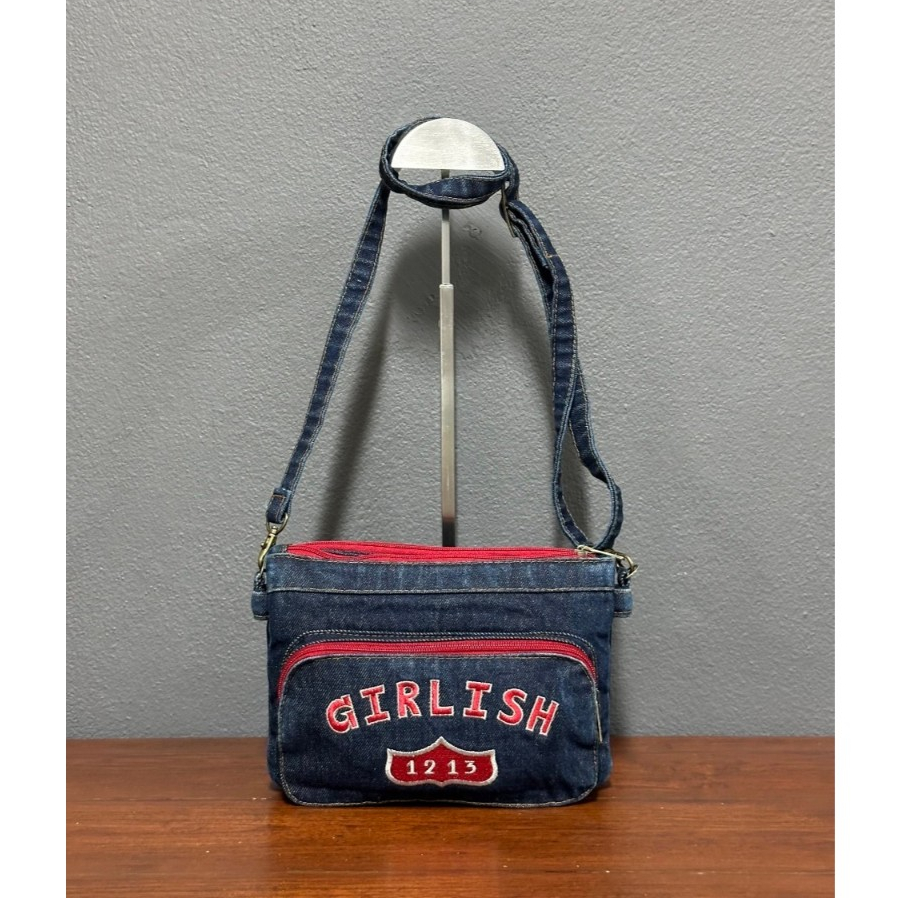 AEIOU No.279 กระเป๋ายีนส์สะพายข้าง Girlish รุ่น Girlish 1213 ลิขสิทธิ์แท้