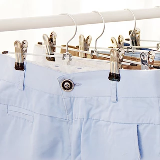 ไม้แขวนเสื้อ ไม้หนีบ Drying Hanger Rack ไม้แขวนกางเกง ปรับระดับได้ สแตนเลส ใช้หนีบเสื้อผ้า กระโปง simplethailand