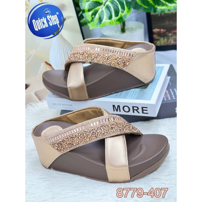 🌈8779-407🌈รองเท้าเพื่อสุขภาพQuick stepแท้พื้นนิ่มใส่สบายเท้าสูง2.5นิ้ว🎉🎉