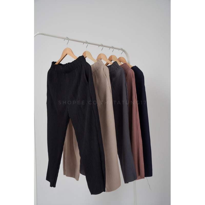 กางเกงพลีทขายาว ผู้ชาย Pleated Pants
