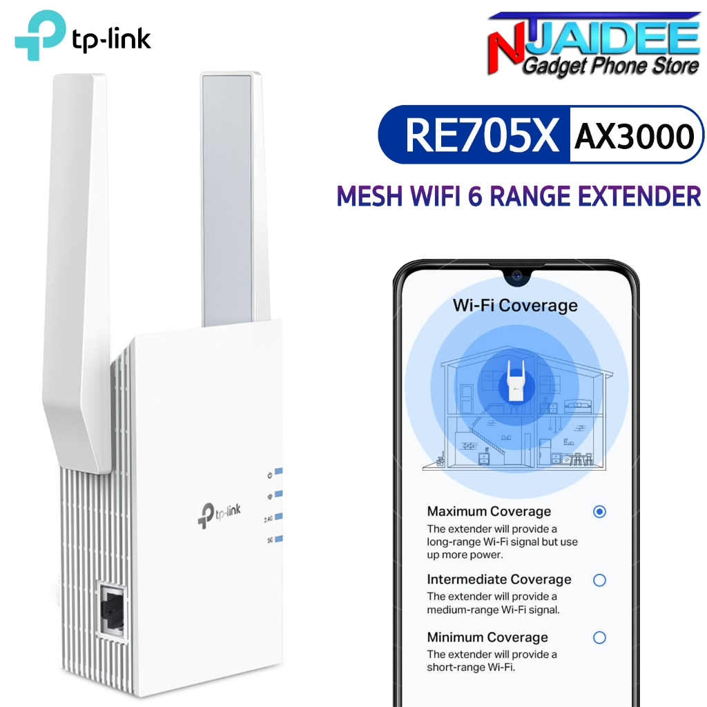 [แพ็คใน 30 นาที] TP-Link RE705X AX3000 Mesh WiFi 6 Range Extender อุปกรณ์ขยายสัญญาณ แรงเต็มสปีด