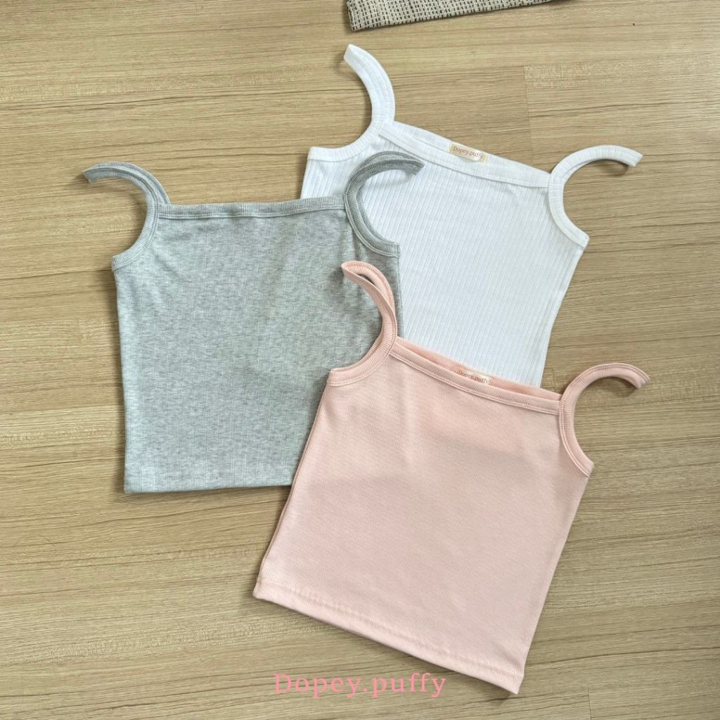 J10 DOPEY PUFFY เสื้อครอปสายเดี่ยวเนื้อผ้าร่อง 2*2 รูปที่ 6