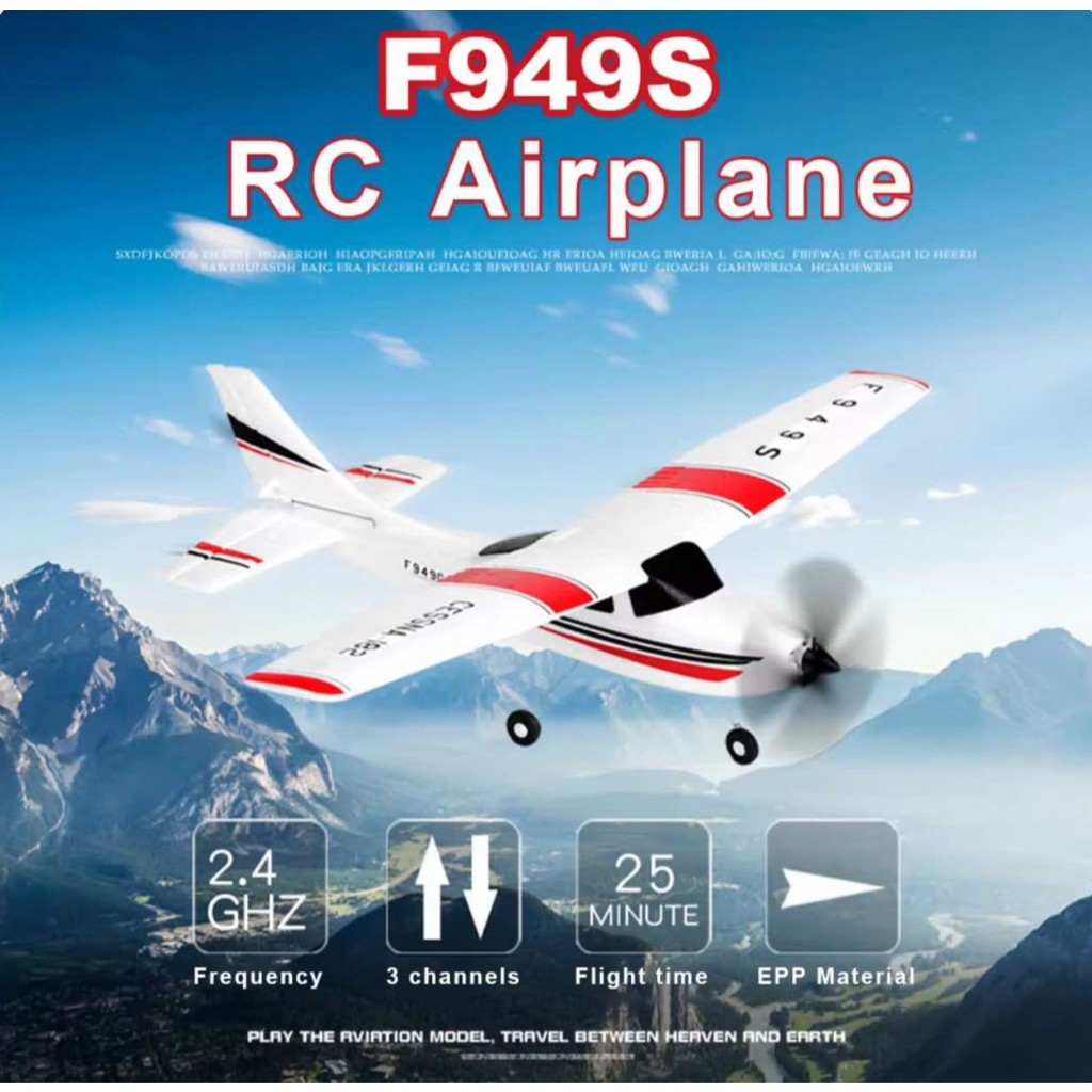 F949S เครื่องบินบังคับวิทยุ 2.4Ghz Cessna‐182 ครบชุดพร้อมรีโมตควบคุมแบตเตอรี่และที่ชาร์จ(ส่งจากกรุงเทพ)