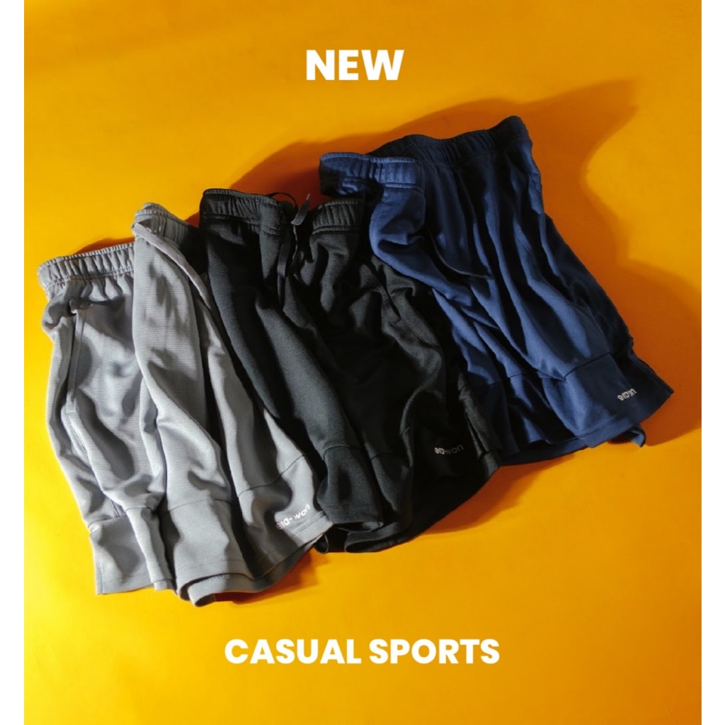 era-won กางเกงขาสั้น รุ่น era-won casual sports Logo แพ็ค 3 ตัว ( Black , Grey , Navy)