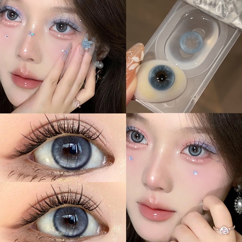 【One day】YILALA คอนแทคเลนส์ Mini NaginiBlue ขนาดมินิ ลายฮิต ขายดีมาก [ค่าสายตาปกติ ถึง -450]
