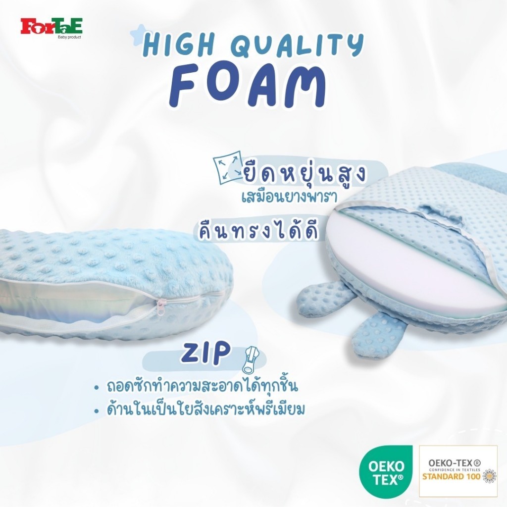 Fortae(ฟอร์เต้) หมอนรองนอนให้นมเด็ก ที่นอนให้นมลูก ที่นอนกันกรดไหลย้อน ถอดซักได้ทุกชิ้น รุ่น PM007 ราคา ถูกที่สุด ดีลบีเคเค แกลเลอรีภาพที่ 7