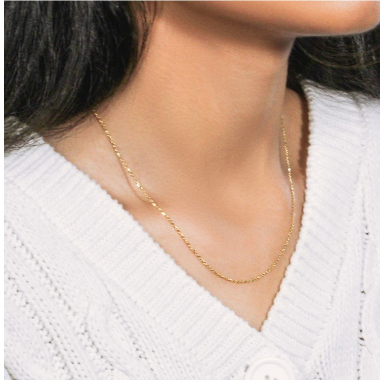 Nathalias NY สร้อยคอทองคำแท้ 18K ลายเรียบหรูคลาสสิค   | ไม่ชุบ ไม่ลอก ทองเค เสริมดวง สายมู