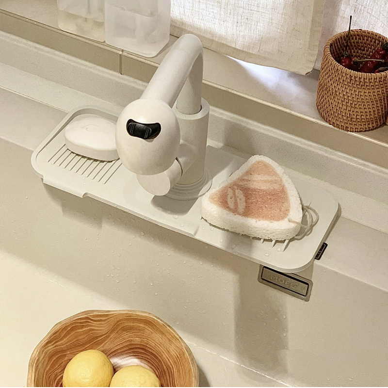 แผ่นซิลิโคนกันน้ำกระเด็น แผ่นซิลิโคนรองก๊อกน้ํา ดูดซับน้ํา เหมาะสำหรับอ่างล้างจาน แห้งเร็ว KKHOME - รูปที่ 2