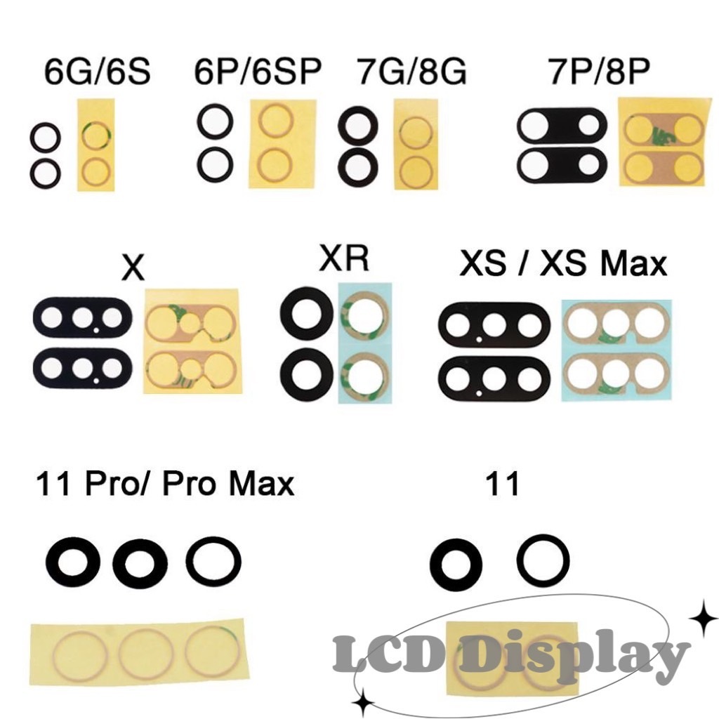 กระจกเลนส์กล้องใช้กับ 7 plus 8 plus 6s plus 6 plus i6 XS Max XR ix 11 12 13 14 pro max 15 เลนส์กล้อง กระจกกล้องหลัง.