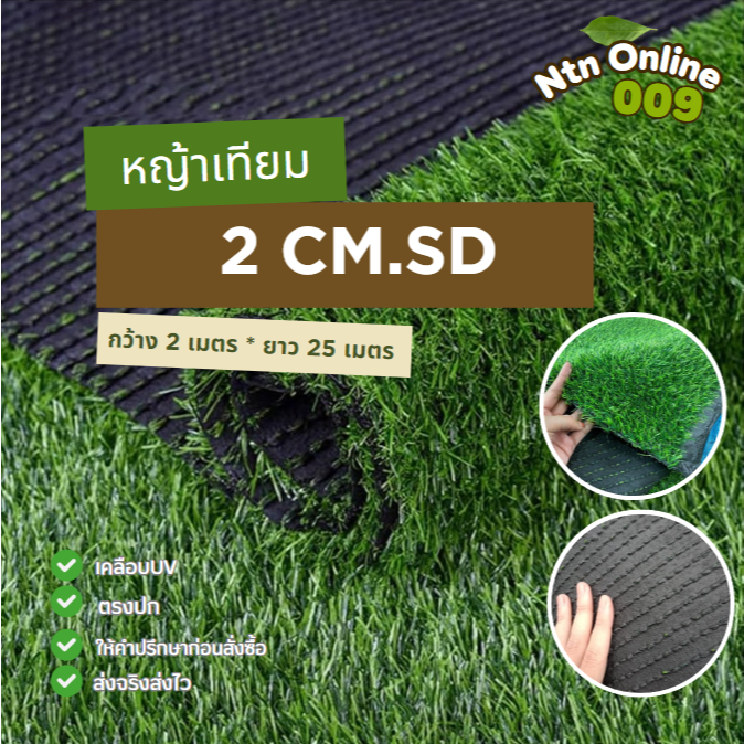 [ยกม้วนสุดคุ้ม]หญ้าเทียม 2 cmsd รุ่นหนา 15 ฝีเข็ม ใช้แต่งสวน ตกแต่งบ้าน สนาม ร้าน คาเฟ่ รีสอร์ทต่างๆ