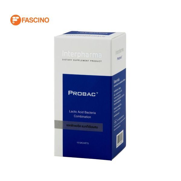 Interpharma Probac 7 ผลิตภัณฑ์เสริมอาหารช่วยปรับสมดุลของระบบขับถ่าย (10 ซอง)
