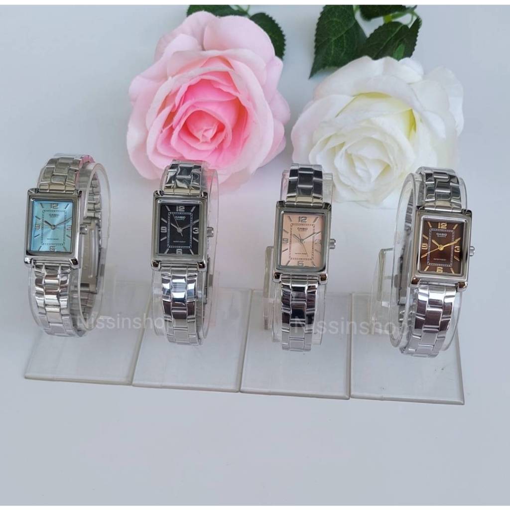 New Ariival นาฬิกา Casio แท้ รุ่น LTP-1234DD และ LTP-1234L นาฬิกาสำหรับผู้หญิง ตัวเรือนทรงเหลี่ยม ของแท้ ประกันศูนย์ CMG