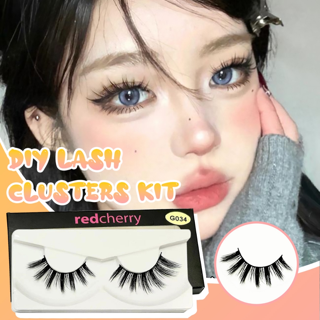 black-3d ส่งจากไทย เป็นพวง สไตล์ยาว DIY ขนตาขนมิ้งค์ ขนตาปลอม  thick eyelashes longe paired eyelashesธรรมชาติ