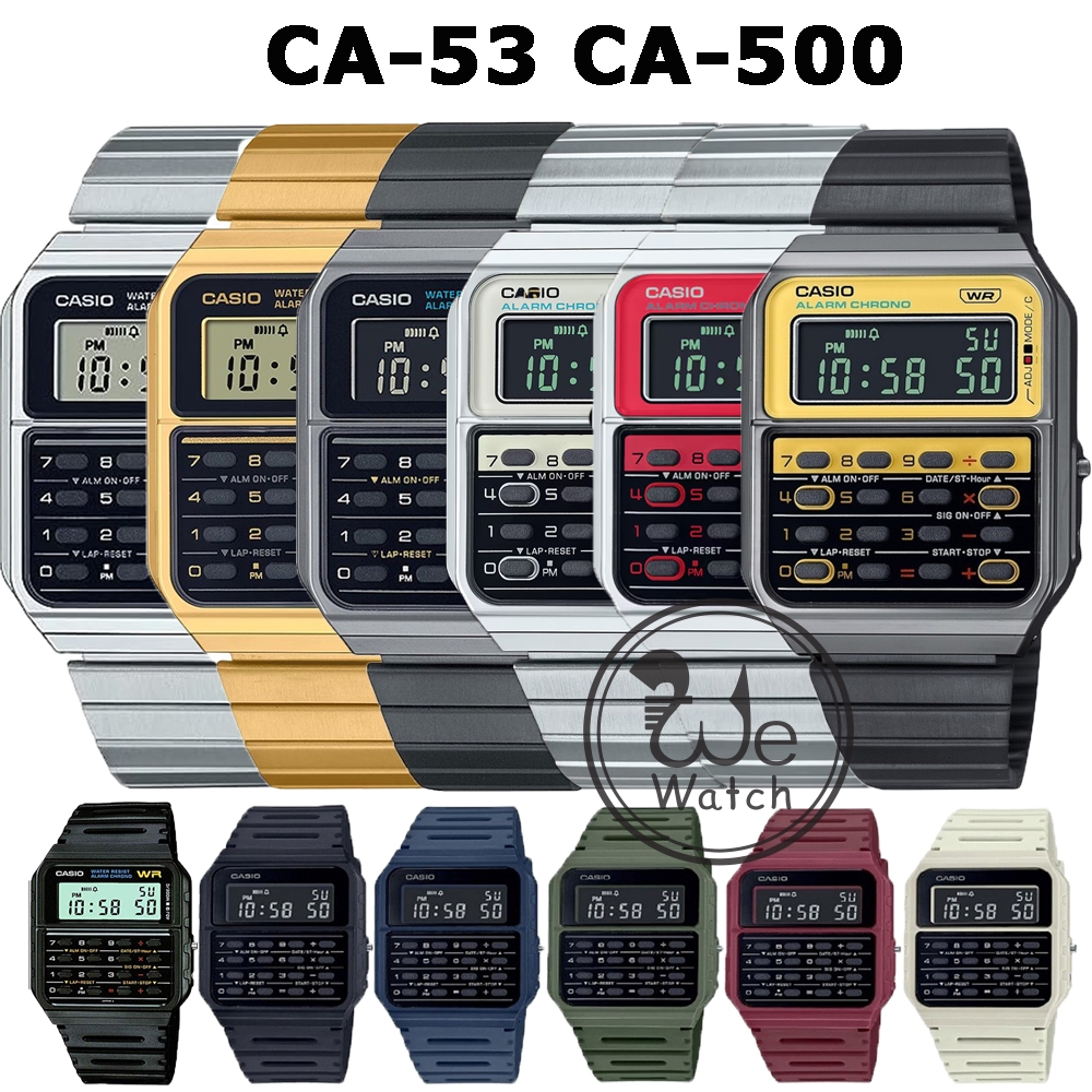CASIO ของแท้  รุ่น CA-500 CA-53W CA-53WF นาฬิกาชาย DATA BANK มีเครื่องคิดเลข ประกัน 1 ปี CA53 CA CA5