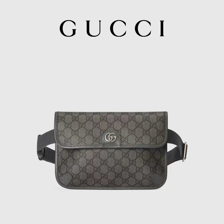 ของแท้ 100% GUCCI Ophidia series GG กระเป๋าคาดเอวเล็กกระเป๋าคาดเอวผู้ชายกระเป๋าคาดหน้าอก 752597