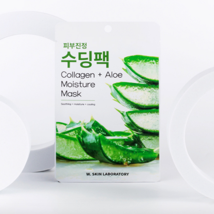 W.SkinLab Collagen + Aloe Moisture Mask 22mL มาส์กเติมคอลลาเจนผิว พร้อมปลอบประโลมผิว ให้ความชุ่มชื้น เย็นสบายผิว