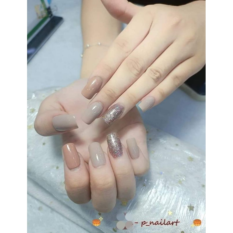 เล็บปลอมเจลทูโทนสีนู้ด