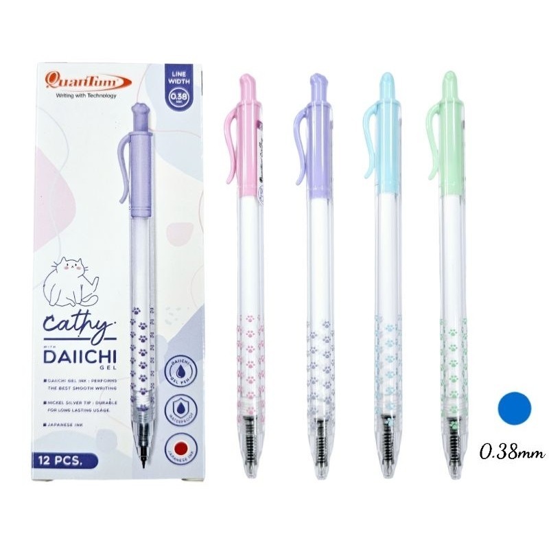 ปากกาเจล แคตตี้ Cathy with Daiichi Gel ขนาด 0.38มม. หมึกน้ำเงิน (คละสีด้าม)