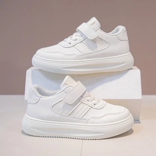 ใหม่!รองเท้าผ้าใบส้นแบนทรงVelcro สวมใส่ง่าย แฟชั่นสำหรับเด็กผู้ชายและผู้หญิง