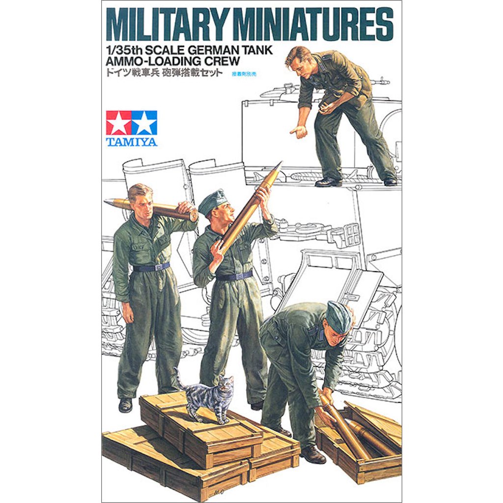 🏆 TAMIYA 35188 ชุดประกอบจำลองมาตราส่วน 1:35 GERMAN TANK AMMO-LOADING CREW ต้องไปสร้างและทำสีเอง