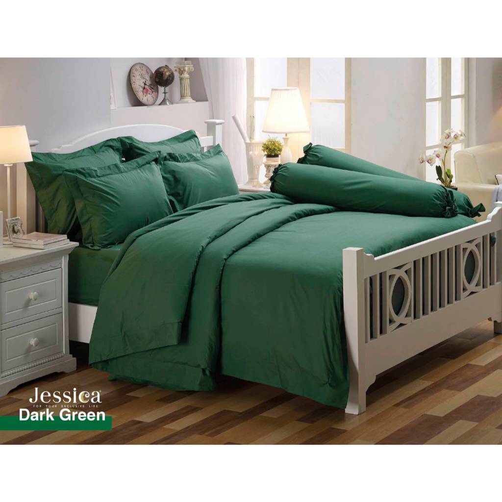 JESSICA  Cotton Mix  (Dark Green)  ชุดเครื่องนอน เจสสิก้า Jessica สีพื้น