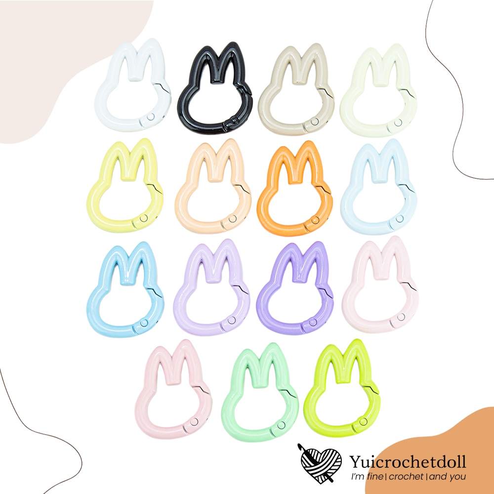 [ส่งจากไทย] MT84 🐇 ตะขอพวงกุญแจห่วงล็อคแบบสปริง ทรงหน้ากระต่าย อะไหล่พวงกุญแจ Art Toy DIY Craft╭♥