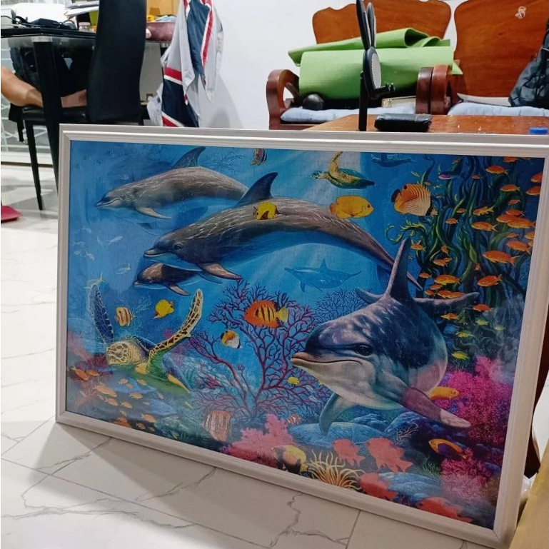 กรอบรูป จิ๊กซอว์ ขนาดใหญ่ 75x50cmและ 70x50cm  ดีไซน์สวย แบบแขวน ติดผนัง ใส่ได้ทั้งแนวต้้งและแนวนอน