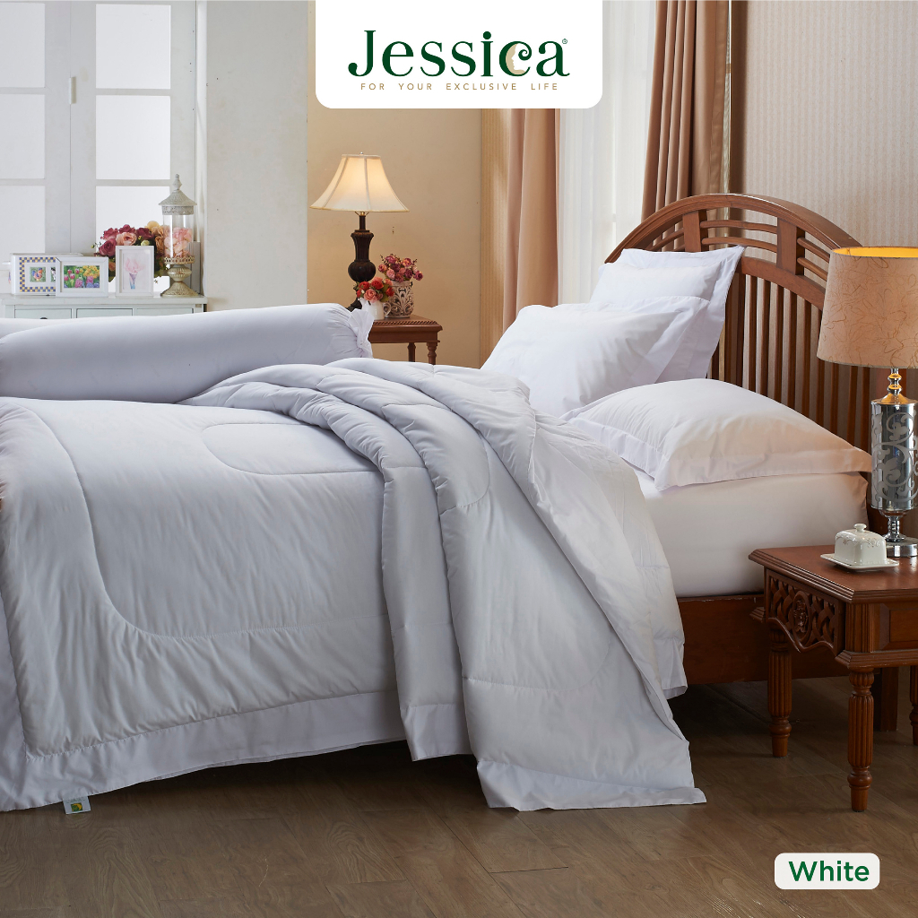 JESSICA  Cotton Mix  ( White )  ชุดเครื่องนอน เจสสิก้า Jessica สีพื้น